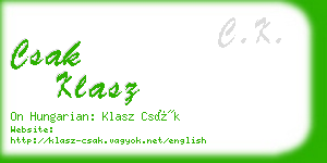 csak klasz business card